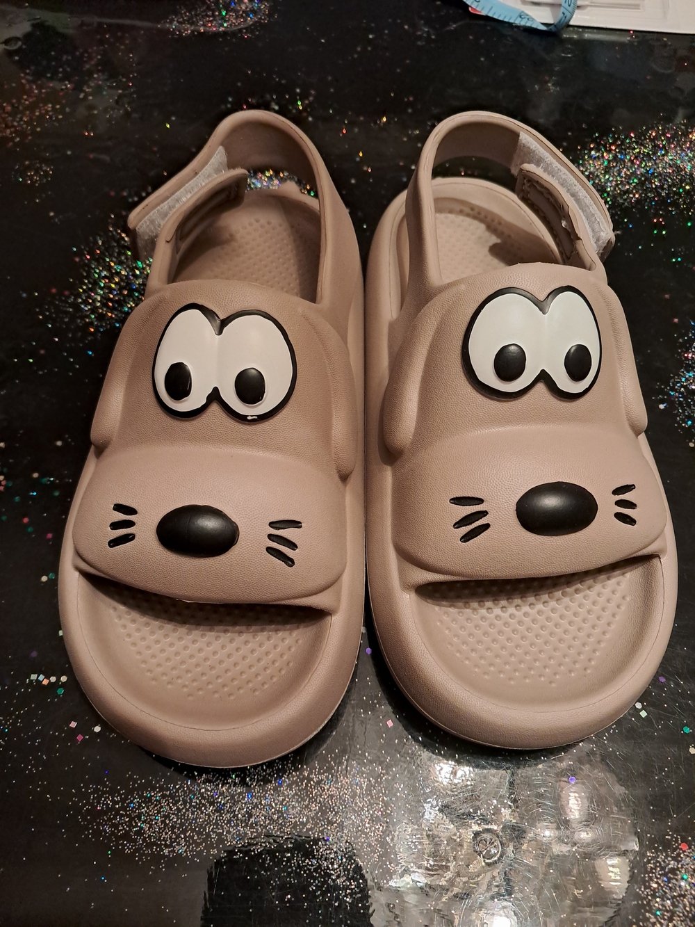 Kids Wonder Nation Beige Cartoon Dog Clog Sandals